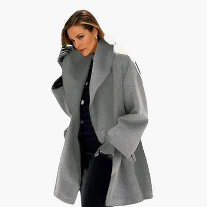 Luxeraum.de Winddichte Jacke für Damen Grau / S Damen Mantel mit breitem Kragen – elegant & hochwertig