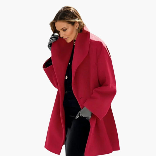 Luxeraum.de Winddichte Jacke für Damen Rot / S Damen Mantel mit breitem Kragen – elegant & hochwertig