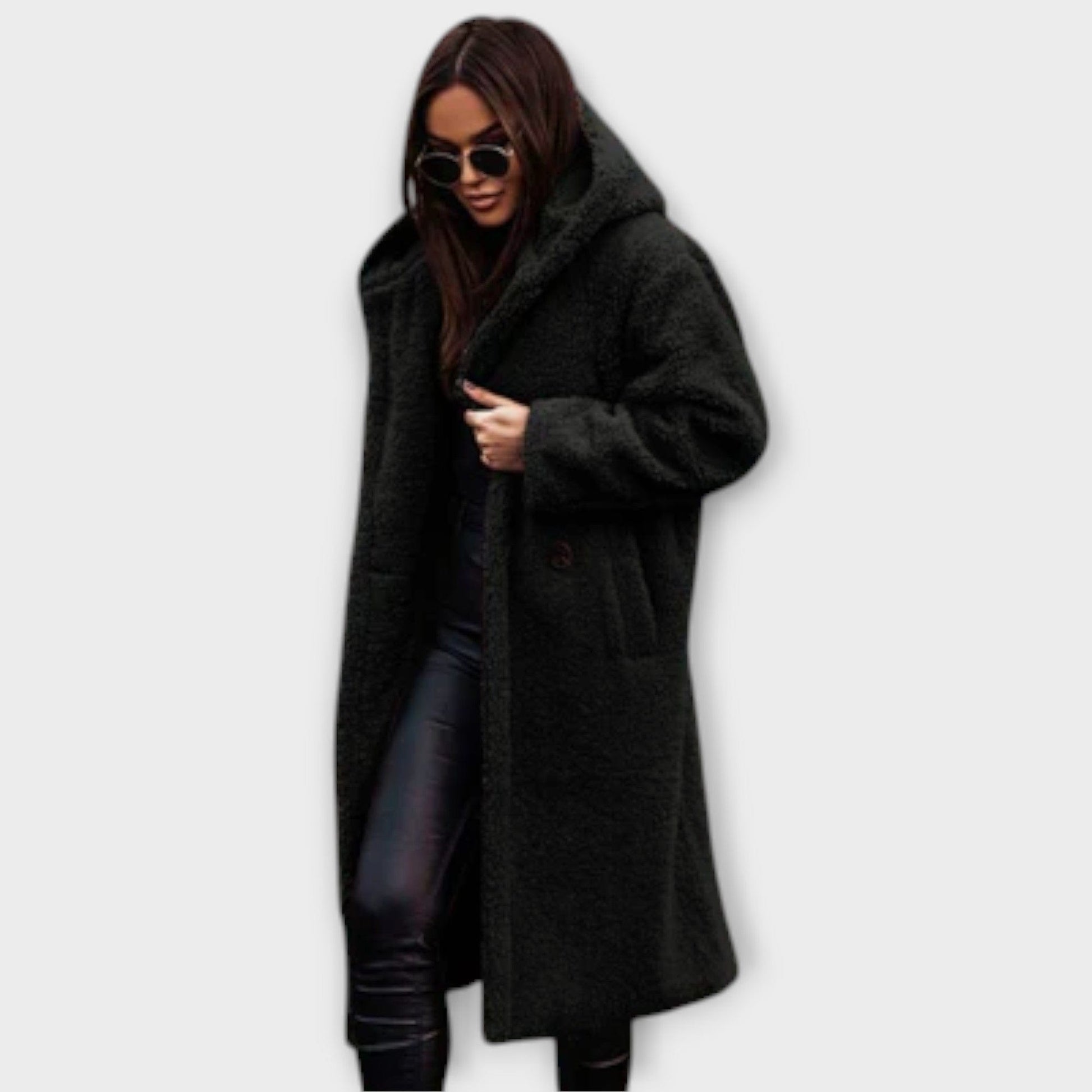 Luxeraum.de Schwarz / S Damen Mantel warm & kuschelig – Eleganter Wintermantel