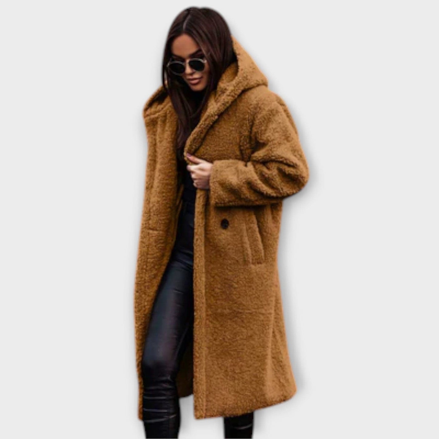 Luxeraum.de Khaki / S Damen Mantel warm & kuschelig – Eleganter Wintermantel