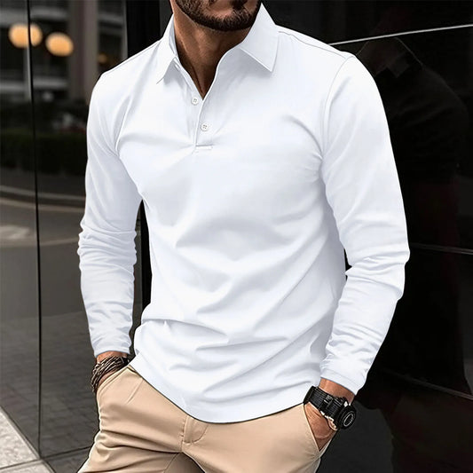 Luxeraum.de Polos Weiß / S Damen Poloshirt Langarm – klassisch, hochwertig, elegant