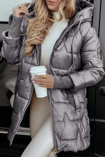 Luxeraum.de Outerwear Grau / S Damen Pufferjacke mit Kapuze – warm & modern