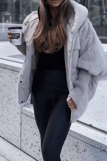 Luxeraum.de Puffer Jackets Grau / S Damen Pufferjacke warm elegant gesteppte Winterjacke hochwertig