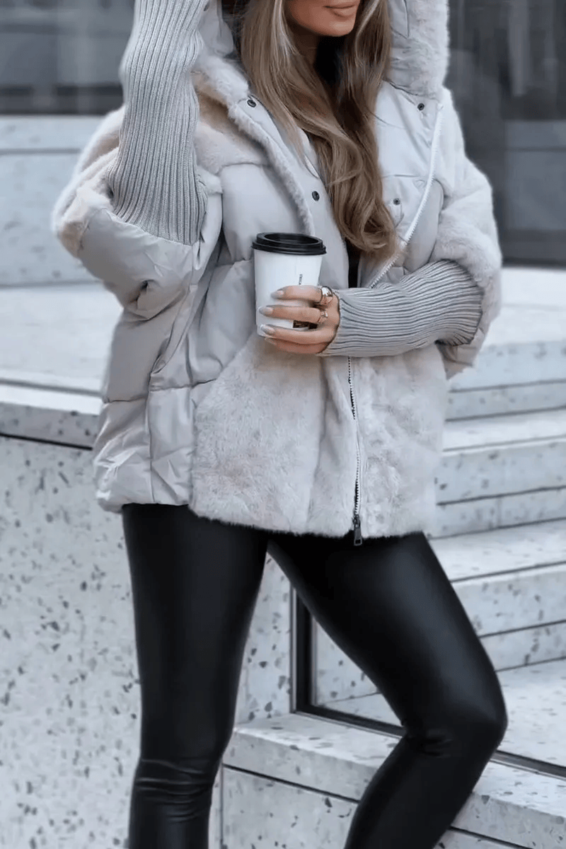 Luxeraum.de Puffer Jackets Damen Pufferjacke warm elegant gesteppte Winterjacke hochwertig