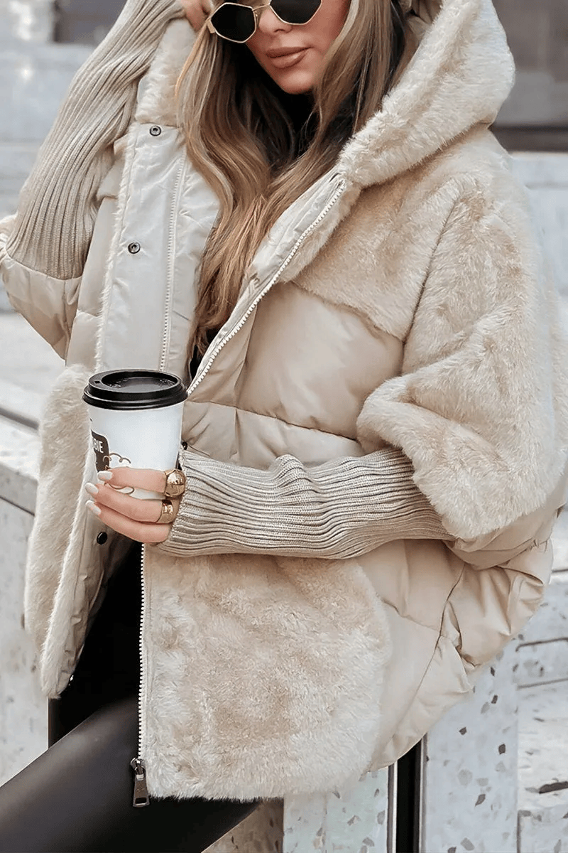 Luxeraum.de Puffer Jackets Beige / S Damen Pufferjacke warm elegant gesteppte Winterjacke hochwertig