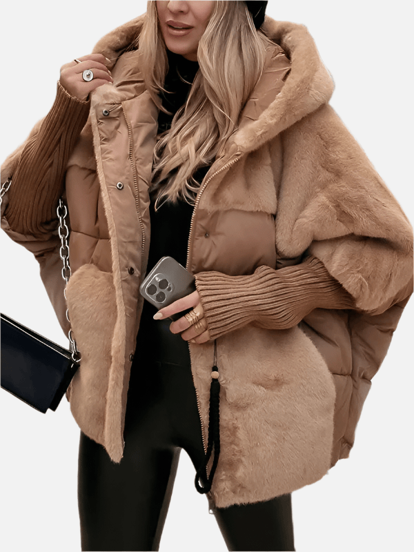 Luxeraum.de Puffer Jackets Braun / S Damen Pufferjacke warm elegant gesteppte Winterjacke hochwertig