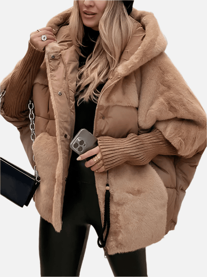 Luxeraum.de Puffer Jackets Braun / S Damen Pufferjacke warm elegant gesteppte Winterjacke hochwertig