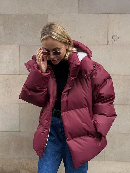 Luxeraum.de Puffer Jackets Rot / S Damen Pufferjacke Warm Modern – Perfekt Für Kalte Tage