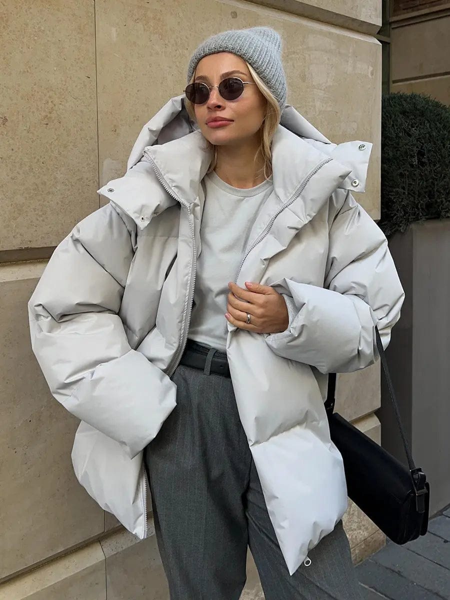 Luxeraum.de Puffer Jackets Hellgrau / S Damen Pufferjacke Warm Modern – Perfekt Für Kalte Tage