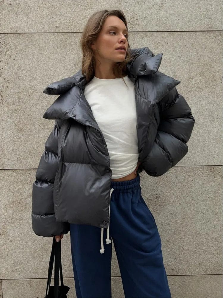 Luxeraum.de Puffer Jackets Damen Pufferjacke wattiert mit Kapuze – warm & hochwertig
