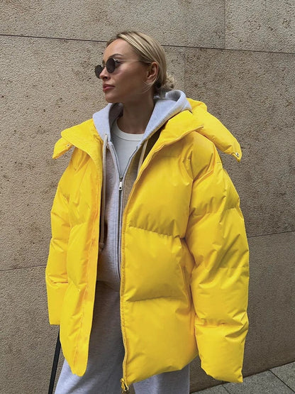 Luxeraum.de Puffer Jackets Damen Pufferjacke wattiert mit Kapuze – warm & hochwertig
