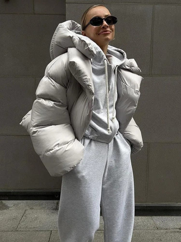 Luxeraum.de Puffer Jackets Damen Pufferjacke wattiert mit Kapuze – warm & hochwertig