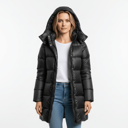 Luxeraum.de Puffer Jackets Damen Puffermantel lang – warm, modern und elegant für den Winter