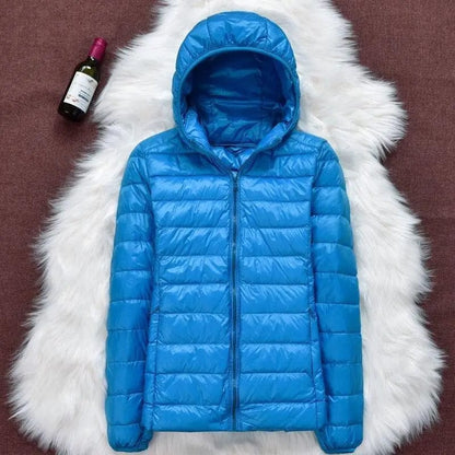Luxeraum.de Himmelblau / S Damen Regenjacke wasserdicht – leicht & modern
