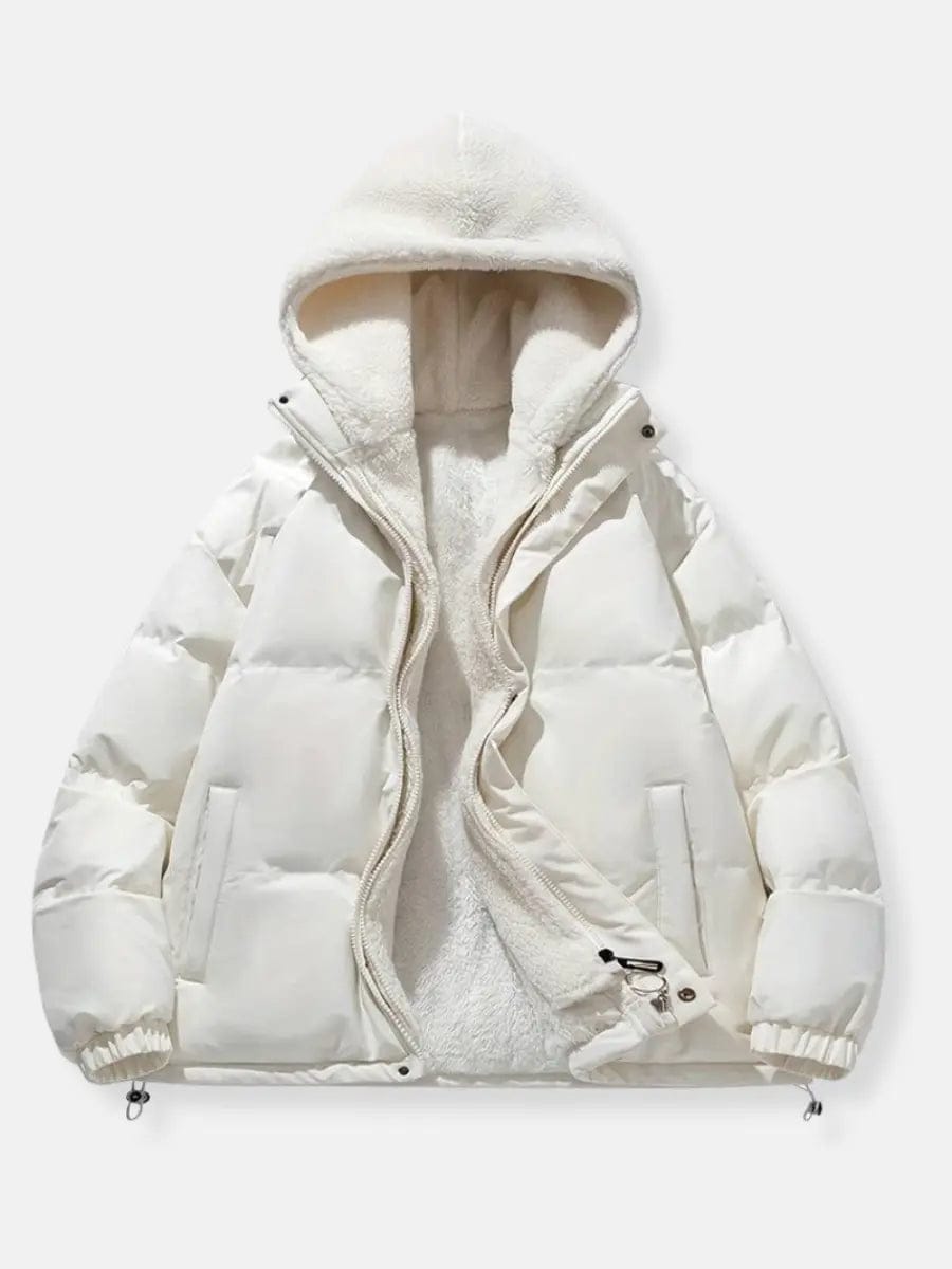 Luxeraum.de Weiß / M Damen Steppjacke Winter warm mit Fleece – hochwertig und elegant