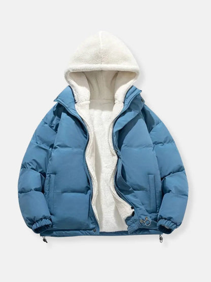 Luxeraum.de Blau / M Damen Steppjacke Winter warm mit Fleece – hochwertig und elegant