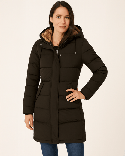 Luxeraum.de Jackets Damen Steppmantel mit Kapuze – warm & hochwertig für den Winter