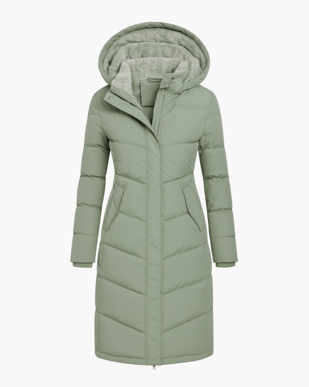 Luxeraum.de Jackets Grün / S Damen Steppmantel mit Kapuze – warm & hochwertig für den Winter