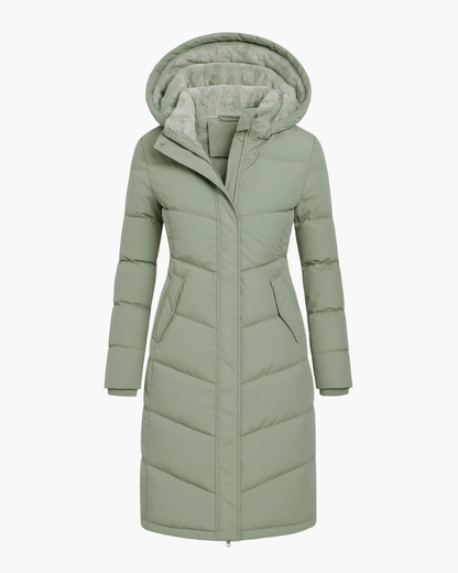 Luxeraum.de Jackets Grün / S Damen Steppmantel mit Kapuze – warm & hochwertig für den Winter