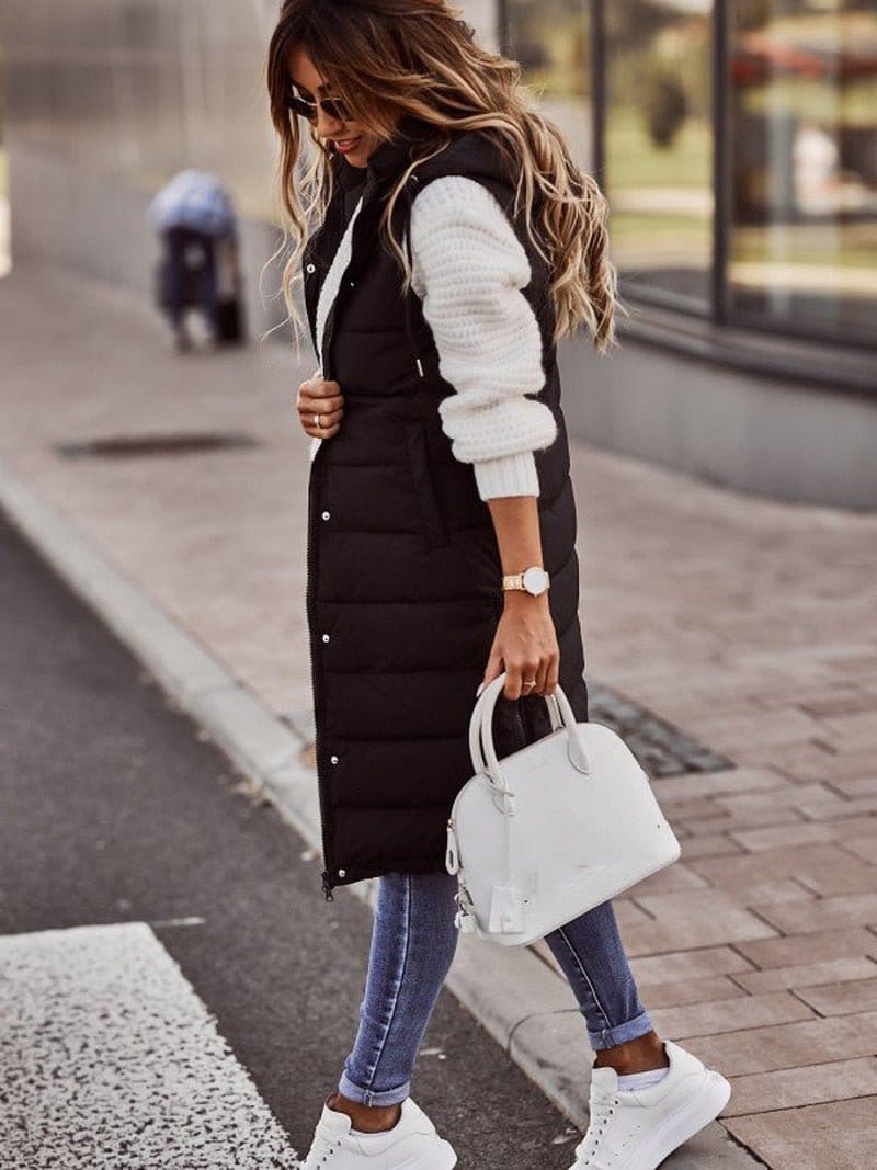 Luxeraum.de Jackets Damen Steppweste lang – warm & elegant