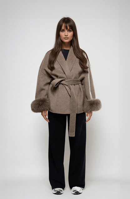 Luxeraum.de Braun - Kurz / S Damen Sweater kuschelig warm – eleganter Pullover für kalte Tage