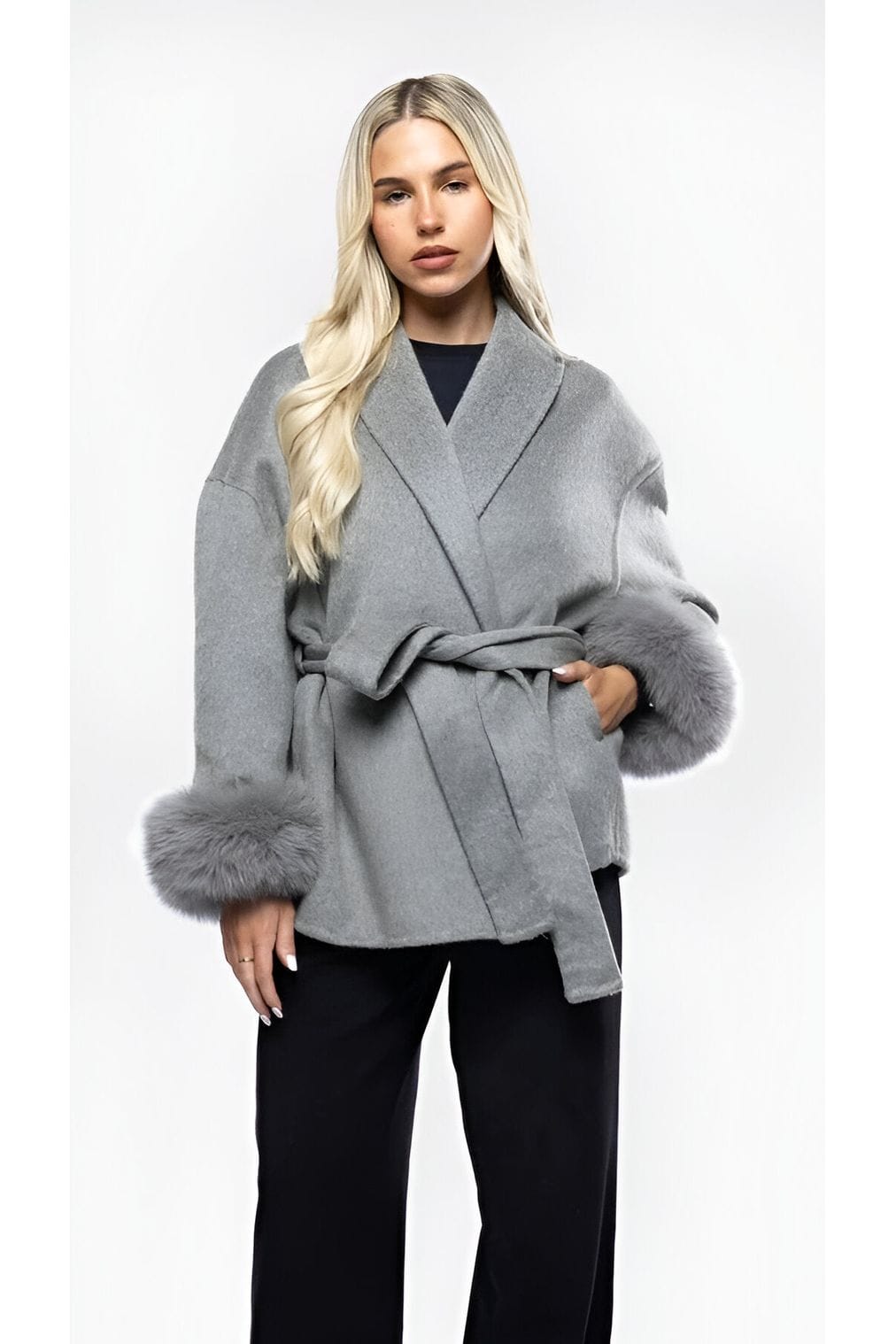 Luxeraum.de Grau - Kurz / S Damen Sweater kuschelig warm – eleganter Pullover für kalte Tage