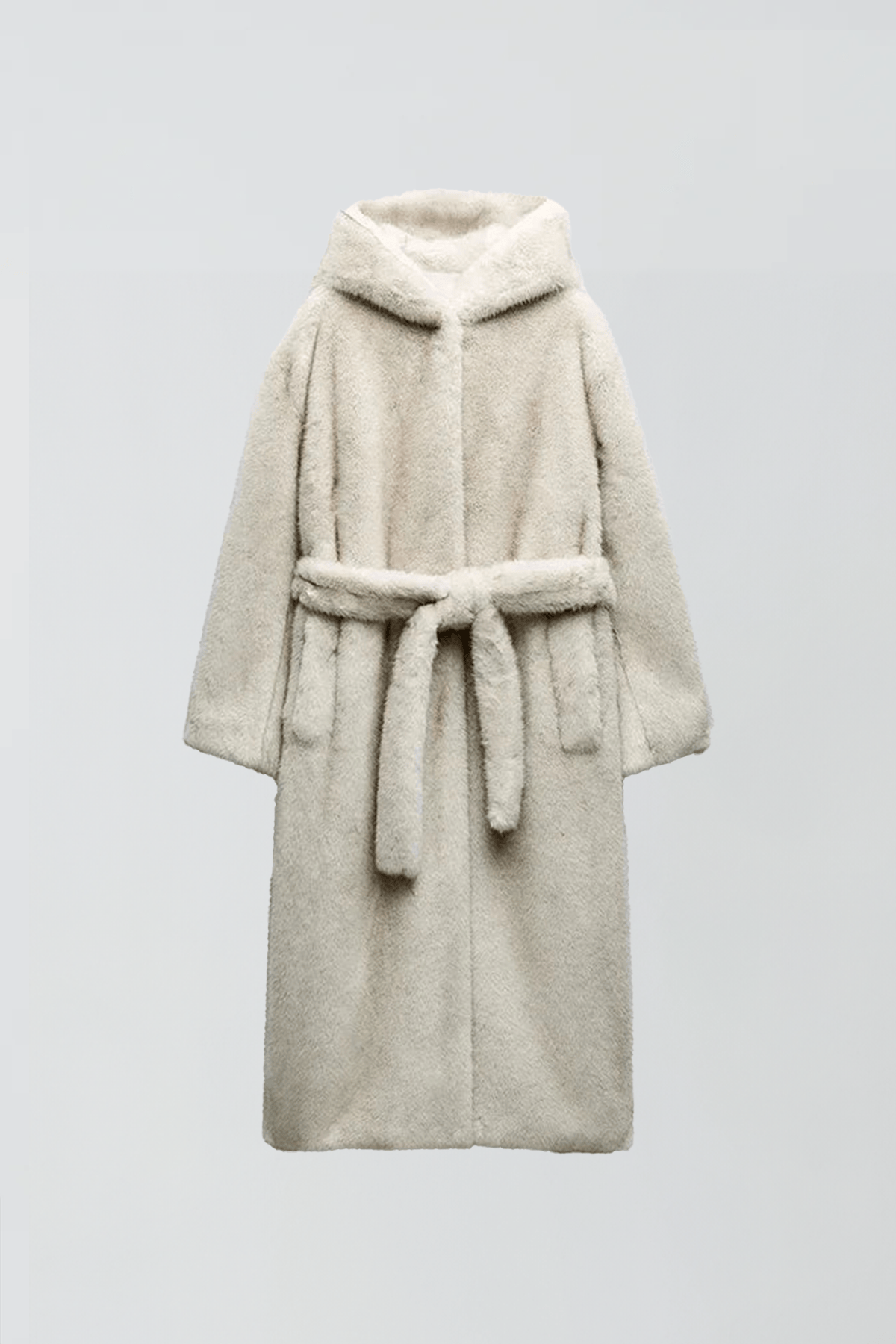 Luxeraum.de Beige / XS Damen Teddy Mantel mit Kapuze – warm & hochwertig
