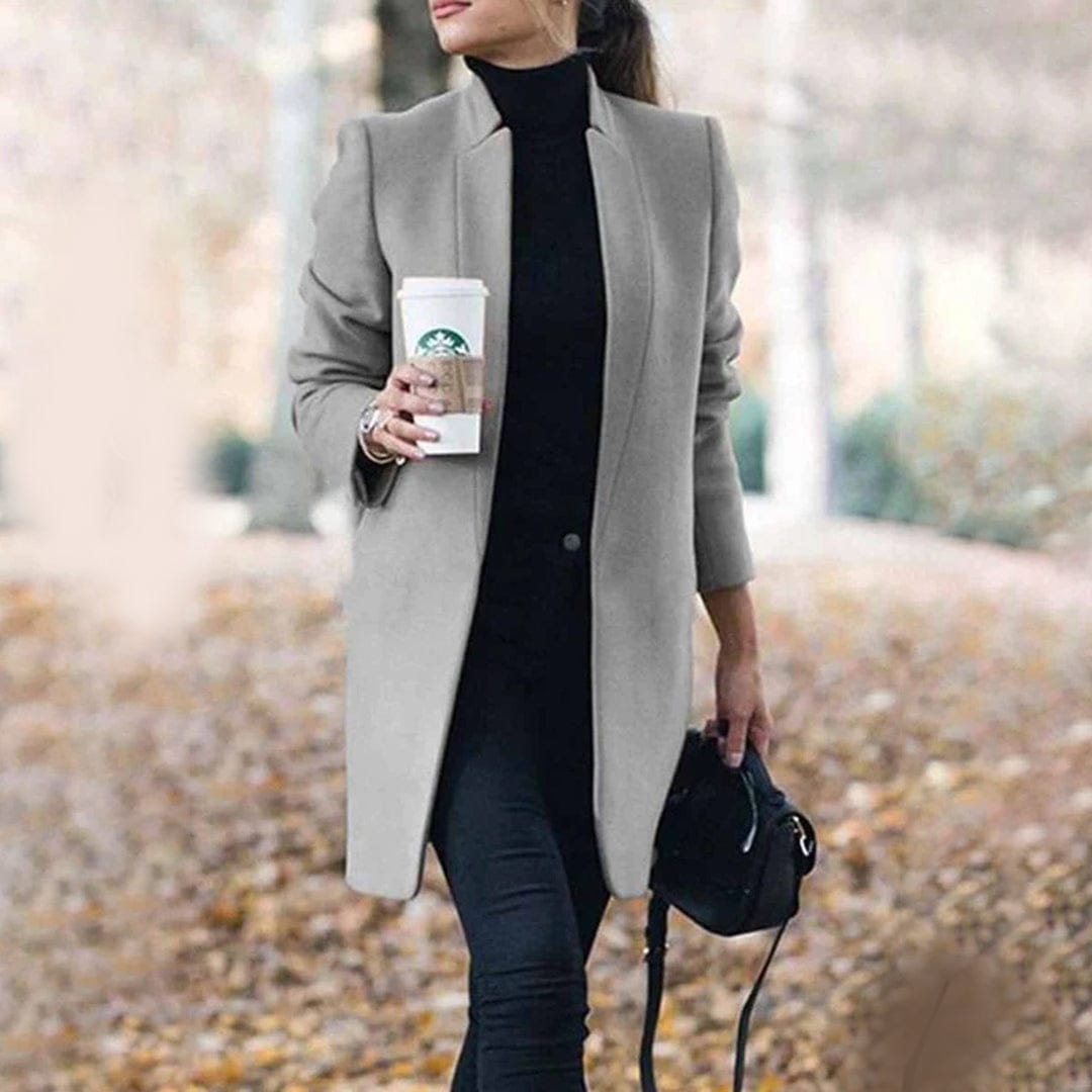 Luxeraum.de Grau / S Damen Trenchcoat elegant – hochwertig & warm für kühle Tage