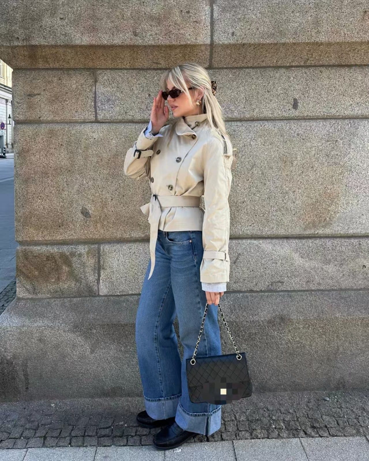 Luxeraum.de Damen Trenchjacke mit Taillengürtel – elegant und figurbetont