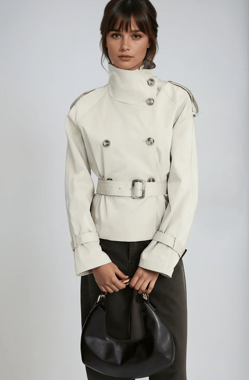 Luxeraum.de Damen Trenchjacke mit Taillengürtel – elegant und figurbetont