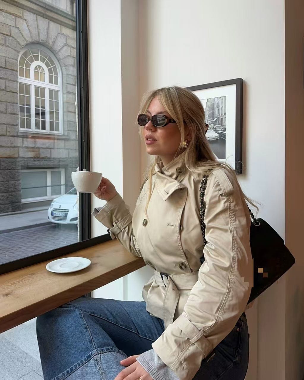 Luxeraum.de Damen Trenchjacke mit Taillengürtel – elegant und figurbetont