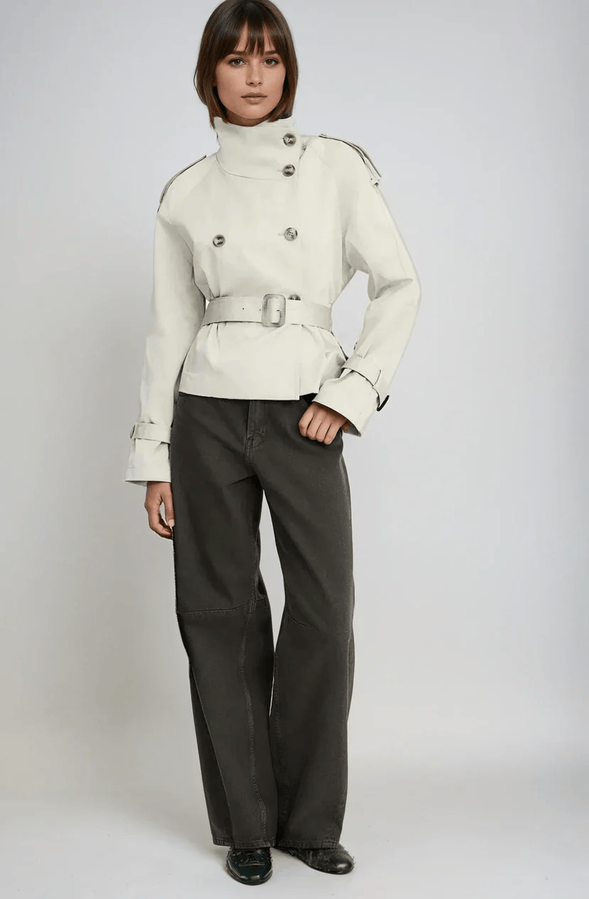Luxeraum.de Khaki / S Damen Trenchjacke mit Taillengürtel – elegant und figurbetont