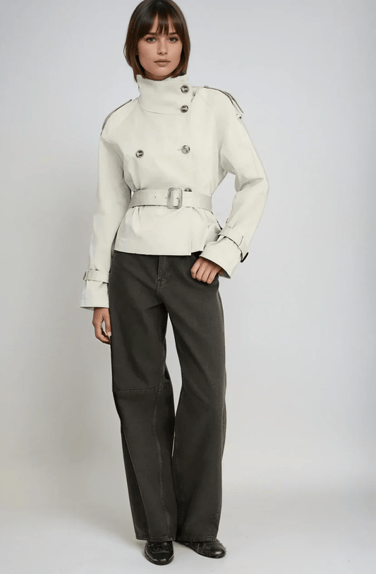 Luxeraum.de Khaki / S Damen Trenchjacke mit Taillengürtel – elegant und figurbetont
