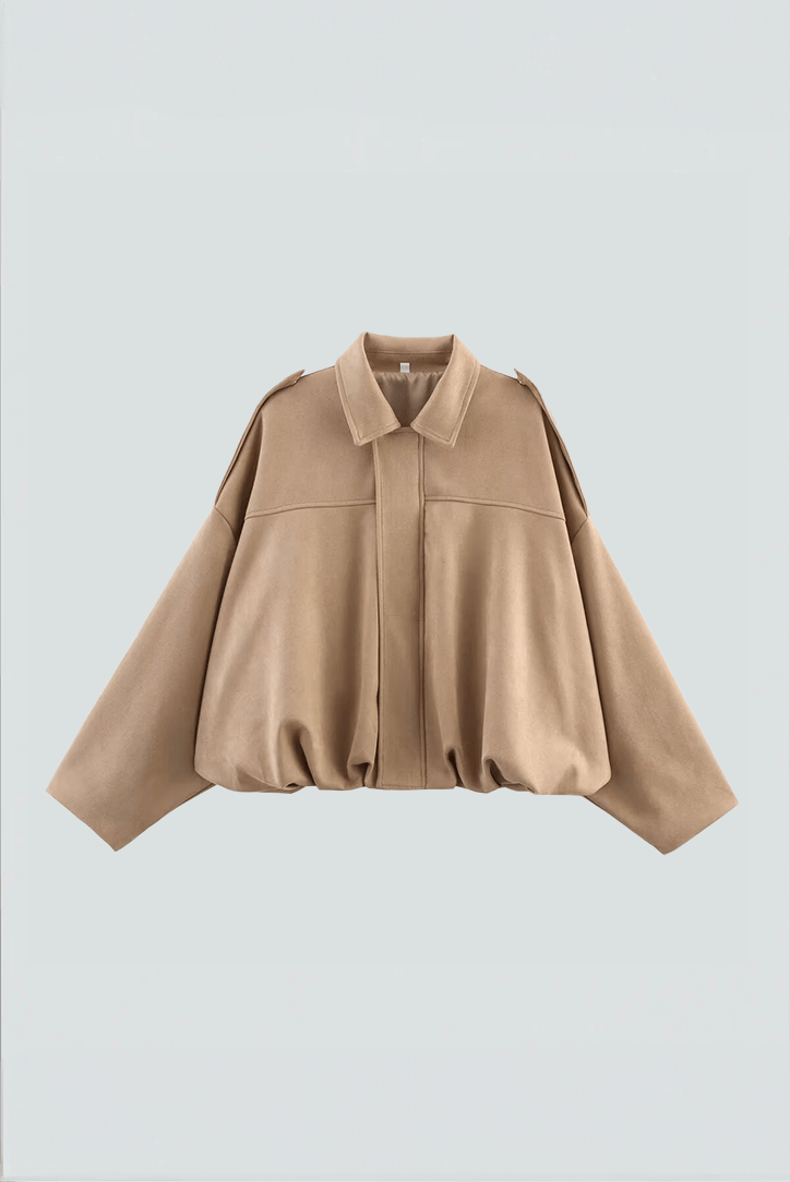 Luxeraum.de Khaki / S Damen Wildlederjacke Oversized – modern und hochwertig