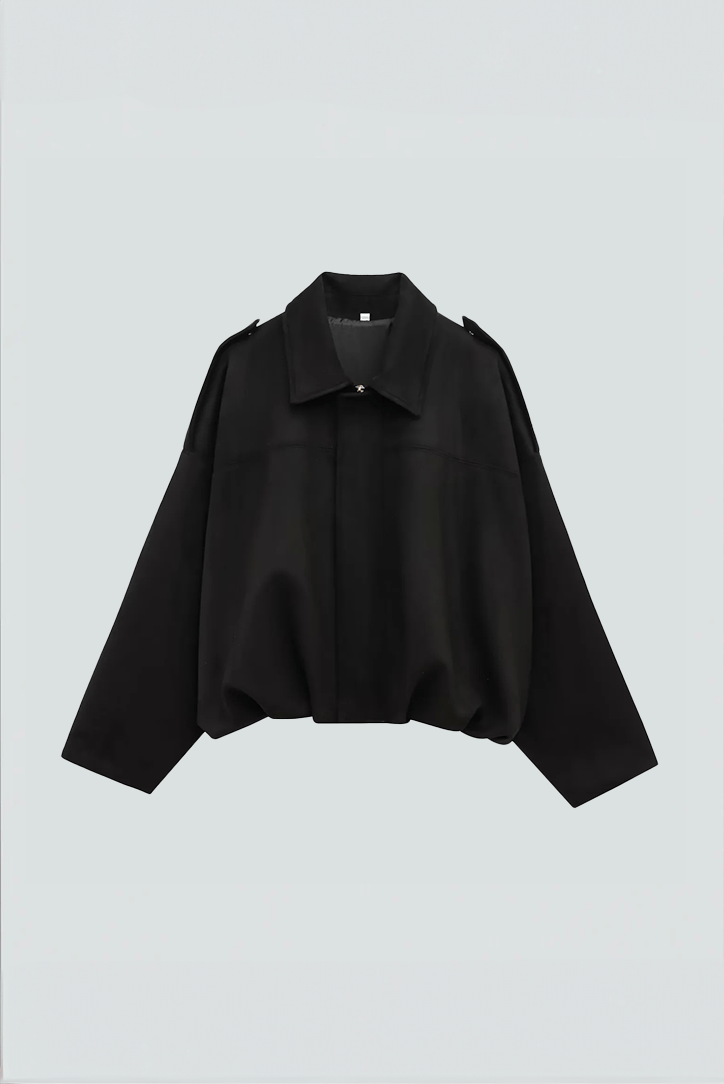 Luxeraum.de Schwarz / S Damen Wildlederjacke Oversized – modern und hochwertig