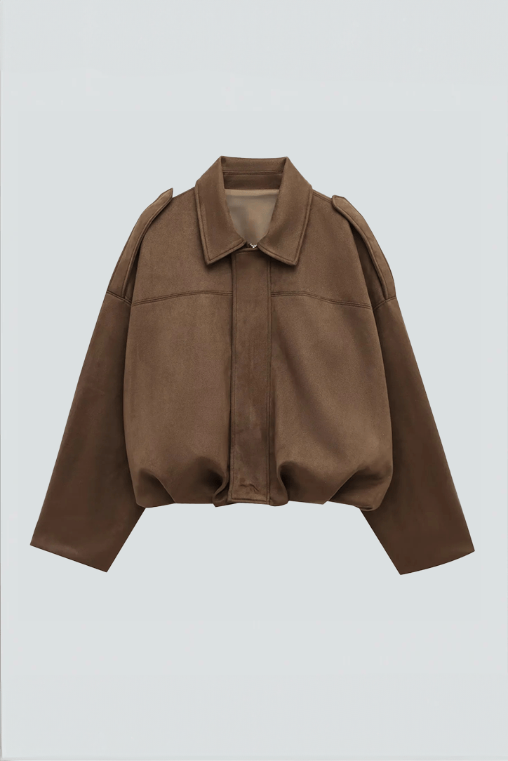 Luxeraum.de Braun / S Damen Wildlederjacke Oversized – modern und hochwertig