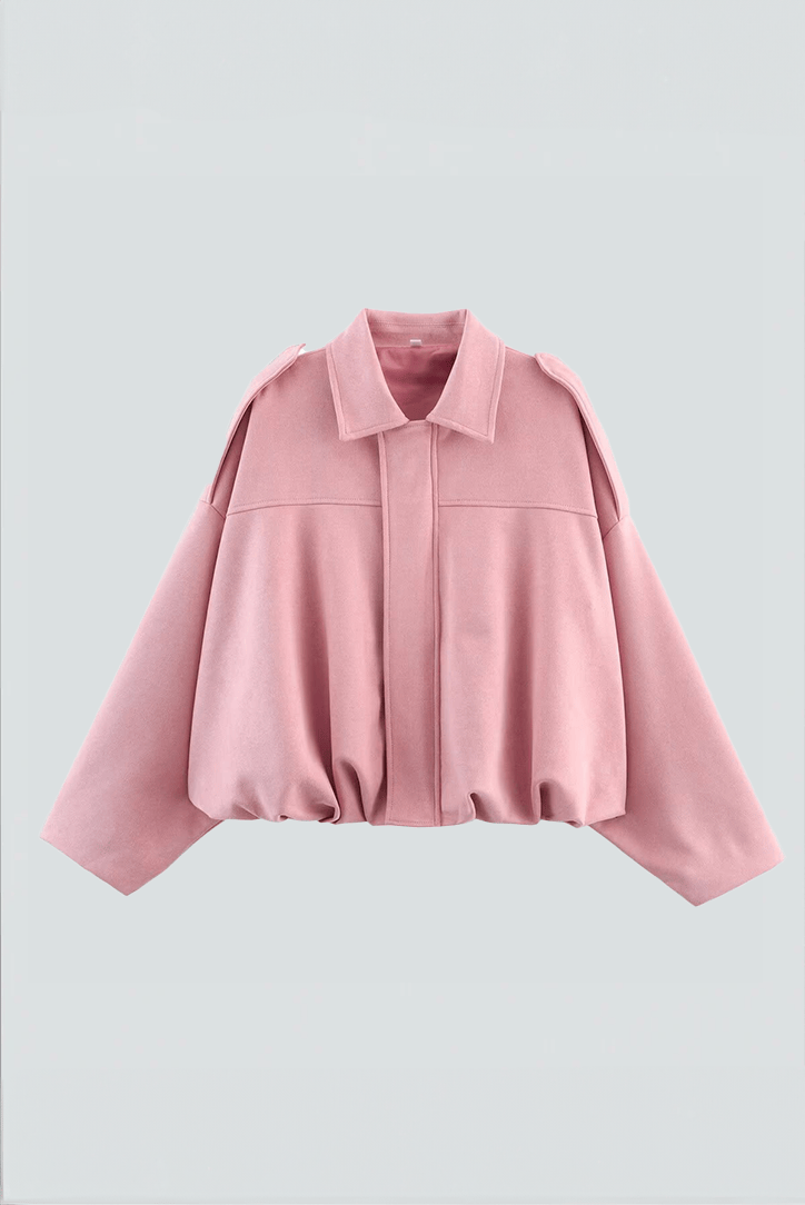Luxeraum.de Rosa / S Damen Wildlederjacke Oversized – modern und hochwertig