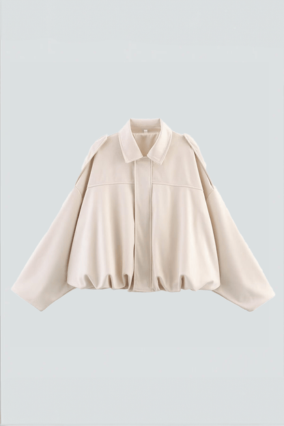 Luxeraum.de Offwhite / S Damen Wildlederjacke Oversized – modern und hochwertig
