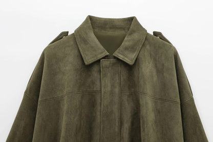 Luxeraum.de Damen Wildlederjacke Oversized – modern und hochwertig