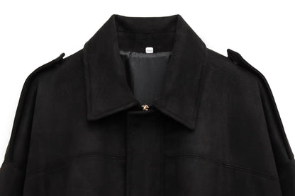 Luxeraum.de Damen Wildlederjacke Oversized – modern und hochwertig