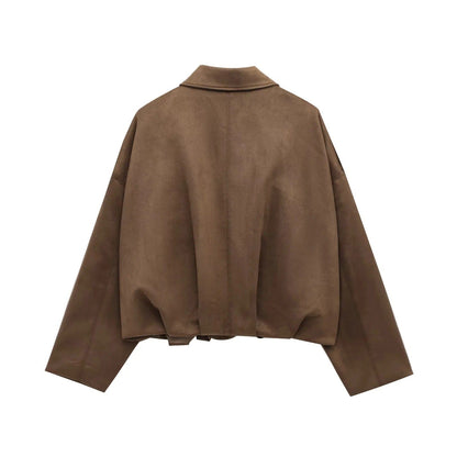 Luxeraum.de Damen Wildlederjacke Oversized – modern und hochwertig