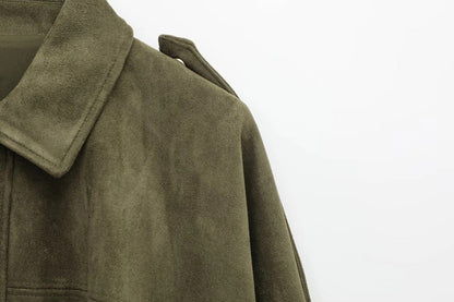 Luxeraum.de Damen Wildlederjacke Oversized – modern und hochwertig