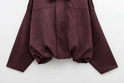 Luxeraum.de Damen Wildlederjacke Oversized – modern und hochwertig