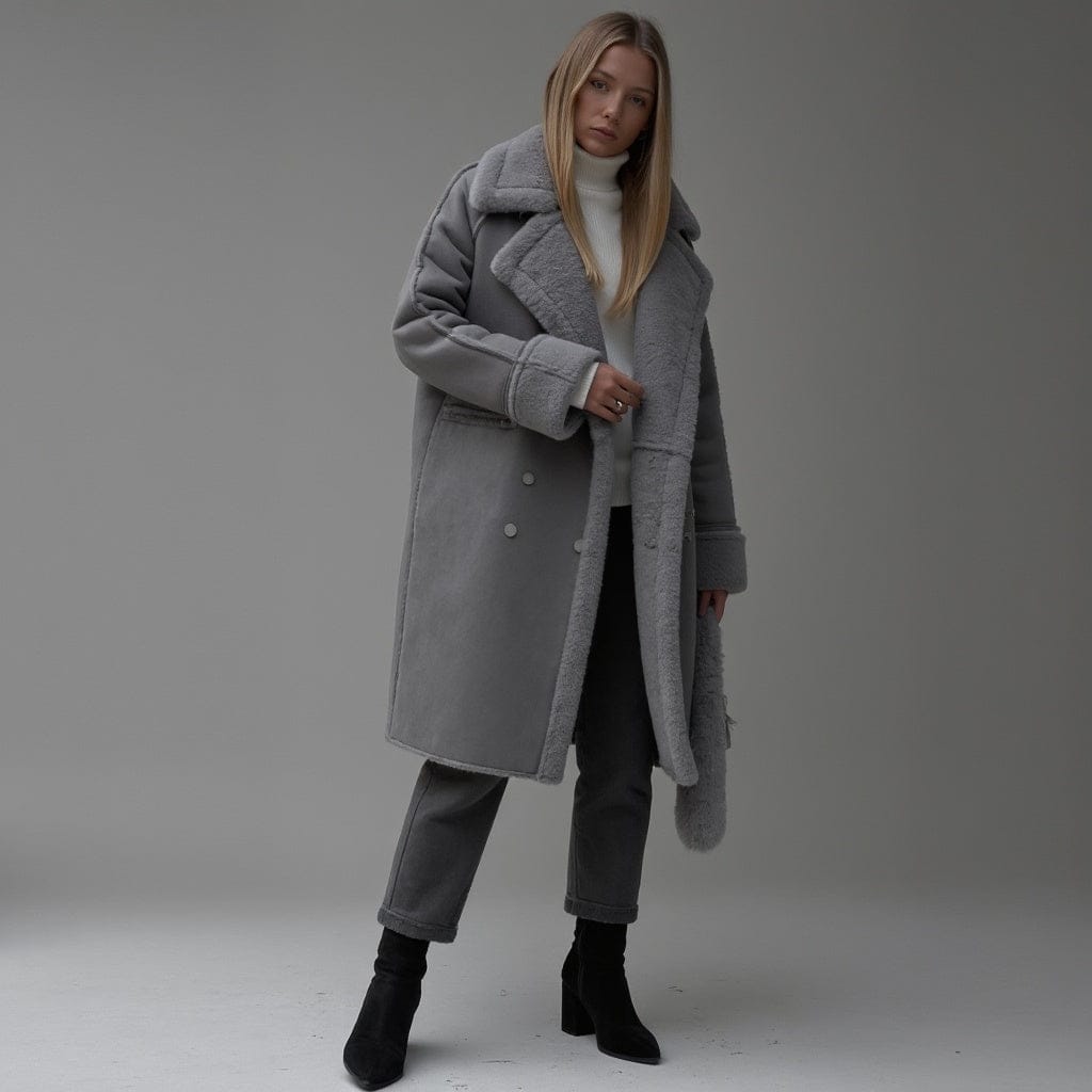 Luxeraum.de AW - Womens - Jackets & Coats Damen Wintermantel aus hochwertigem Wildleder – elegant und warm