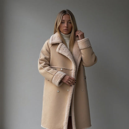 Luxeraum.de AW - Womens - Jackets & Coats Damen Wintermantel aus hochwertigem Wildleder – elegant und warm