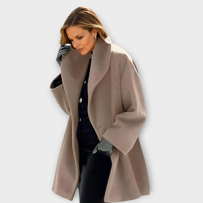 Luxeraum.de Khaki / S Damen Wintermantel Oversized, warm und elegant mit breitem Kragen