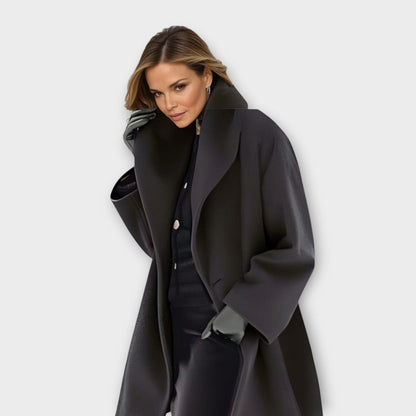 Luxeraum.de Schwarz / S Damen Wintermantel Oversized, warm und elegant mit breitem Kragen