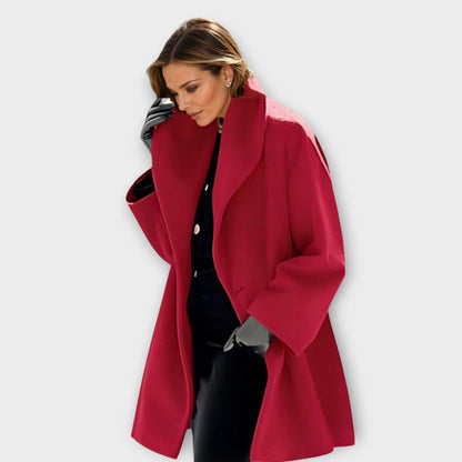 Luxeraum.de Rot / S Damen Wintermantel Oversized, warm und elegant mit breitem Kragen