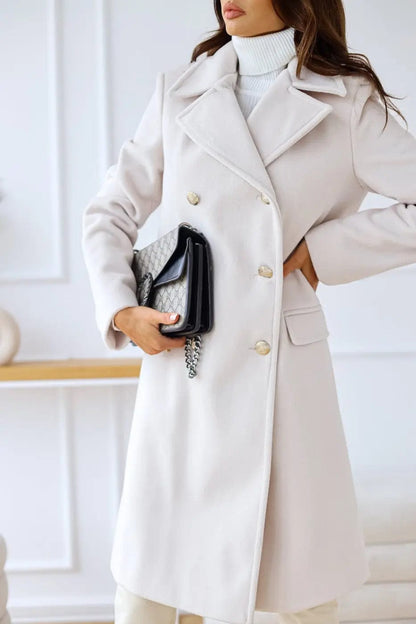 Luxeraum.de Trenchcoat Damen Wollmantel Doppelreihig – Elegant, Warm und Hochwertig