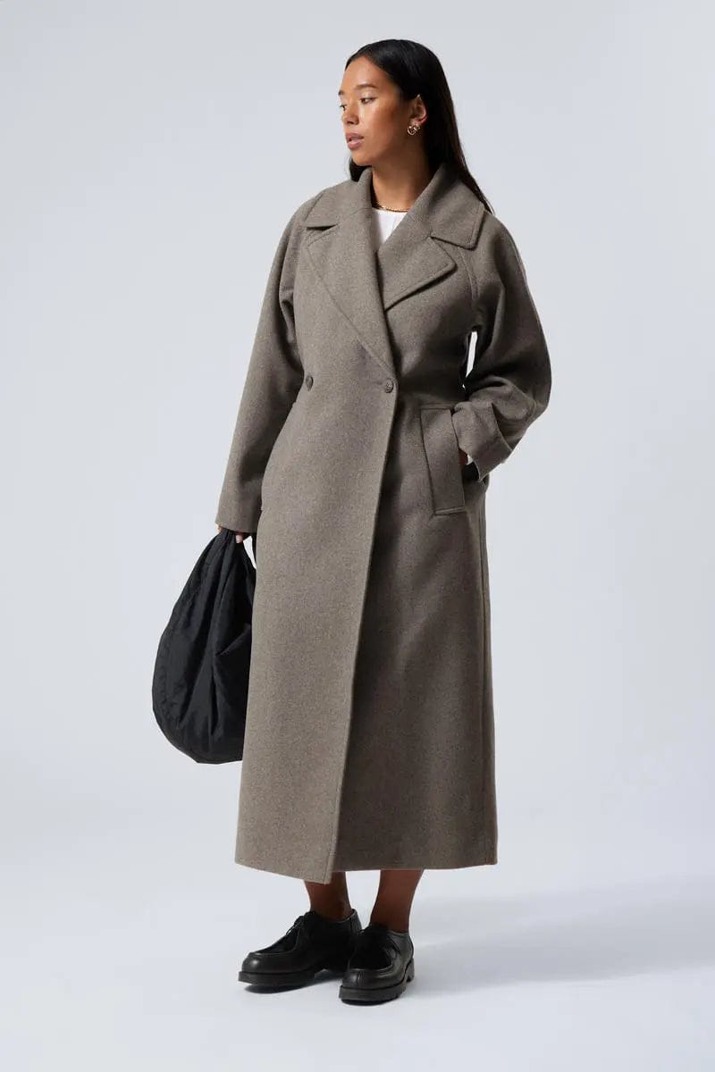 Luxeraum.de Trenchcoat Grau / XS Damen Wollmantel lang Oversize – hochwertig und elegant